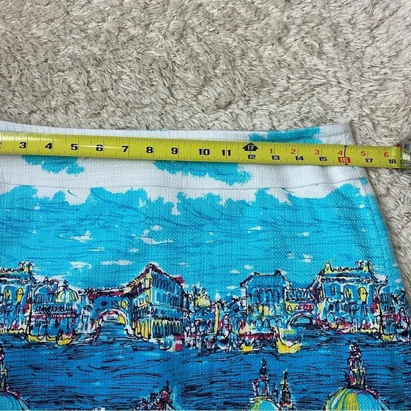 Talbots Women’s Pencil Skirt Venice Italy Canal Cityscape Scene Lined Size 10p - Picture 9 of 10